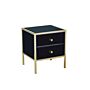 Fenwick 2 Drawer Bedside Black & Gold