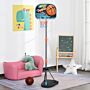 Homcom Kids Height Adjustable Aluminium Basketball Hoop Stand W/ Ball