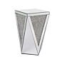 Side Table Silver Glass Mirrored End Bedside Table