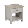 Bedside Table Nightstand Grey Light Wood 1 Drawer