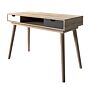 Scandi Desk Oak With Grey And White Drawers