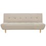 Sofa Beige Fabric Upholstery Light Wood Legs 3 Seater Scandinavian Style Beliani