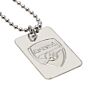 Arsenal Fc Silver Plated Dog Tag & Chain