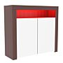 Nova 2 Door Led Sideboard, Walnut & White