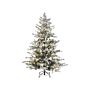 Artificial Christmas Tree White Synthetic 180 Cm Snow Frosted Flocked Hinged Branches Led Fairy Lights Holiday