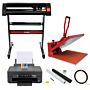 Vinyl Cutter, 50 X 50 Heat Press, Sign Cut Business Bundle, Value Printer