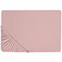 Fitted Sheet Pink Cotton 200 X 200 Cm Solid Pattern Classic Elastic Edging