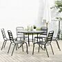 Vidaxl Stackable Garden Chair Set 7 Pcs Anthracite Powder-coated Steel