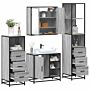 Vidaxl 4 Piece Bathroom Furniture Set Grey Sonoma Engineered Wood