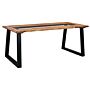 Vidaxl Dining Table 180x90x75 Cm Solid Acacia Wood And Glass