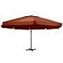 Vidaxl Outdoor Parasol With Aluminium Pole 600 Cm Terracotta