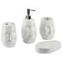 Bathroom Accessories Set White Dolomite Boho Face-shaped Soap Dispenser Soap Dish Toothbrush Holder Container Tumbler