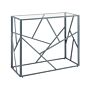 Console Table Transparent Glass Top Silver Metal Frame 85 X 40 Cm