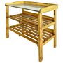 Vidaxl Potting Bench With 2 Shelves Solid Acacia Wood And Zinc