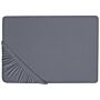 Fitted Sheet Dark Grey Cotton 180 X 200 Cm Elastic Edging Solid Pattern