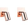 Set Of 2 Wall Lamps Copper Metal Sconce Adjustable Light