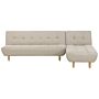 Corner Sofa Beige Fabric Upholstery Light Wood Legs Left Hand Chaise Longue 3 Seater Beliani