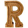 Hand Carved Wooden Embossed Letter R