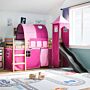 Vidaxl Kids' Loft Bed With Tower Pink 90x190 Cm Solid Wood Pine