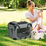 Pawhut Oxford Fabric Folding Pet Carrier Bag Grey