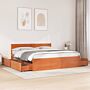 Vidaxl Bed Frame Without Mattress Wax Brown 180x200 Cm Super King Solid Wood Pine