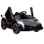 Homcom Lamborghini Veneno Licensed 12v Kids Electric Ride On Car W/ Portable Battery, Powered Electric Car W/ Bluetooth, Remote, For Aged 3-6, Black