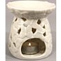 White Embossed Butterfly Oil Burner