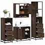 Vidaxl 4 Piece Bathroom Furniture Set Brown Oak Engineered Wood