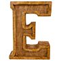 Hand Carved Wooden Embossed Letter E