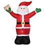 Outsunny 8ft Inflatable Christmas Santa Claus Holds Light Sign Of Blessings, Blow-up Outdoor Led Yard Display For Lawn Garden Party