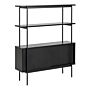 Angus Small Bookcase With 2 Sliding Doors In Black