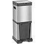 Homcom Dual Kitchen Bin, 20+14l Double Bin, Stainless Steel Vertical Pedal Bin With Tilt Out Bin, Soft-close Lid, Removable Inner Buckets And Handles, Silver