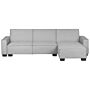 Corner Sofa Bed Grey Fabric Upholstered 3 Seater Left Hand L-shaped Bed