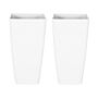 Set Of 2 Plant Flower Pots White Stone Mixture 30 X 30 X 57 Cm Tall Planters Indoor Outdoor Uv Temperature Resistances Modern Design Beliani