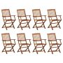 Vidaxl Folding Outdoor Chairs 8 Pcs Solid Acacia Wood