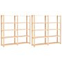 Vidaxl 5-tier Storage Racks 2 Pcs 170x38x170 Cm Solid Pinewood 500 Kg