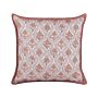 Scatter Cushion Cotton Flower Pattern 45 X 45 Cm Decorative Piping Removable Cover