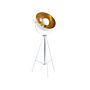 Floor Lamp White With Gold Metal 165 Cm Tripod Base Adjustable Open Shade