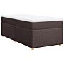 Vidaxl Box Spring Bed With Mattress Dark Brown 90x200 Cm Fabric