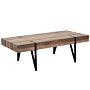 Coffee Table Brown Top Black Metal Hairpin Legs 110 X 60 Cm Rectangular Industrial Style Beliani