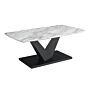 Milo Marble Effect Coffee Table With Black Metal Base