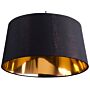 Pendant Lamp Black And Gold Fabric Bell Shape