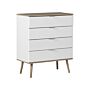 Chest Of Drawers White Sideboard With 4 Drawers 93 X 79 Cm Storage Cabinet