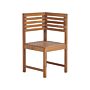 Balcony 1-seat Corner Section Acacia Wood Chair Small Patio Weather Resistant