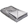 Blanket Grey Polyester 130 X 180 Cm Bedspread Throw Golden Marble Pattern