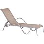 Sun Lounger Light Brown Steel Frame Textile Seat Reclining Backrest 198 X 66 Cm Modern Design Beliani