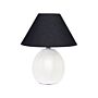 Table Lamp Beige Ceramic Base Fabric Shade Ambient Lighting Bedside Table Lamp