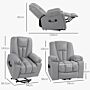 Homcom Lift Chair, Quick Assembly, Riser And Recliner Chair With Vibration Massage, Heat, Charcoal Grey