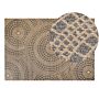 Area Rug Beige And Grey Jute 160 X 230 Cm Rectangular With Geometric Pattern Flat Weave