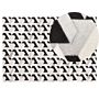 Area Rug Black And White Cowhide Leather 140 X 200 Cm Geometric Pattern Patchwork